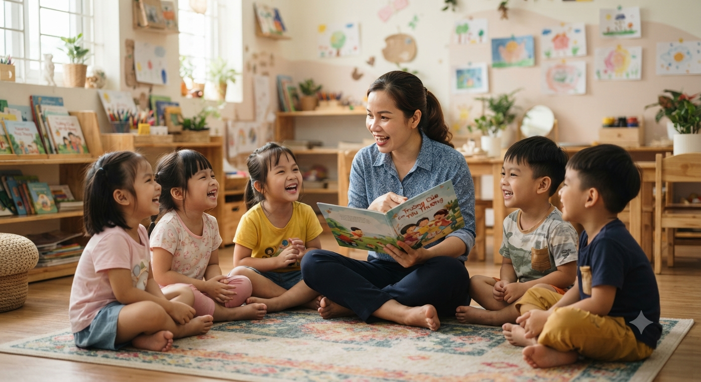 Trò chuyện và kể chuyện tích cực về trường lớp từ trước